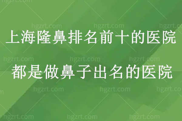 上海隆鼻排名前十医院