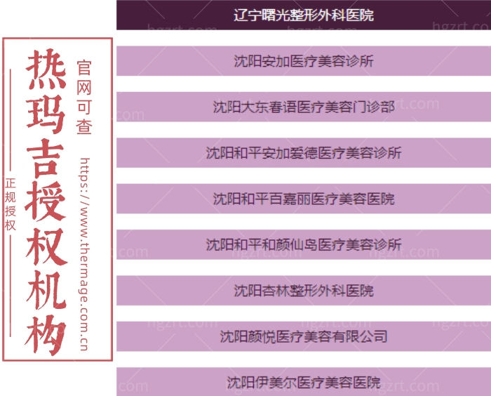 NEW热玛吉沈阳授权机构名单上线啦！前三名网友力荐不得不看！