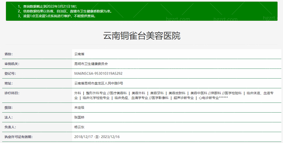 云南铜雀台美容医院