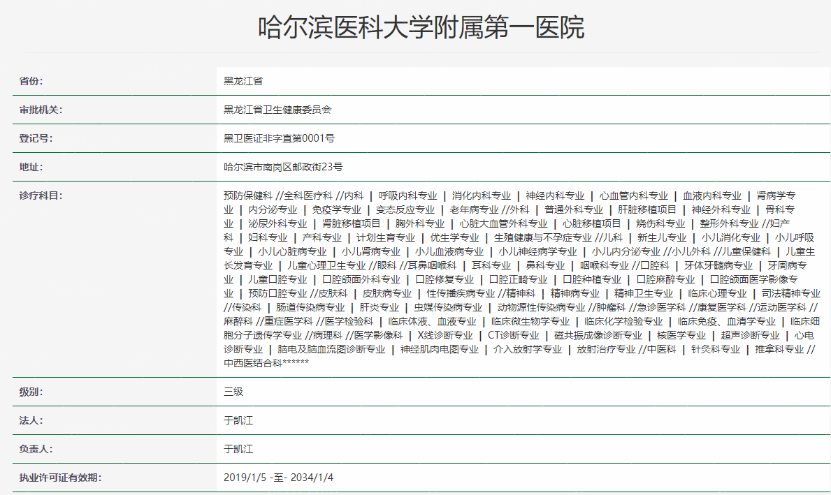 哈尔滨医科大学附属医院整形美容