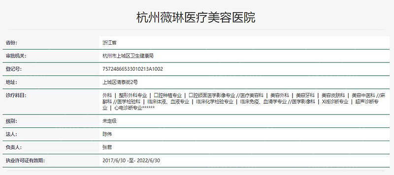 杭州薇琳整形医院资