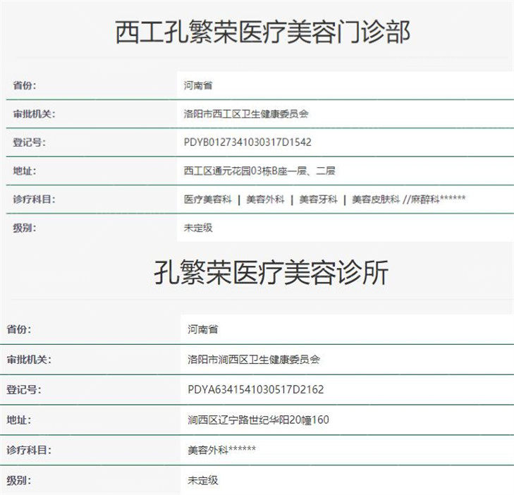 洛阳孔繁荣医疗美容门诊部