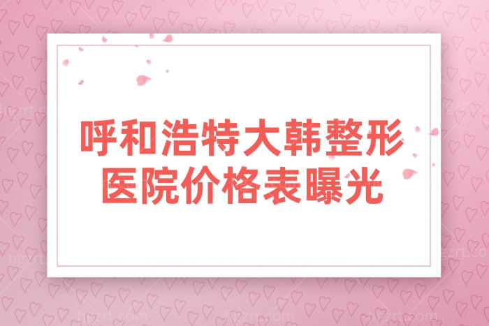 呼和呼和浩特大韩整形医院价格表