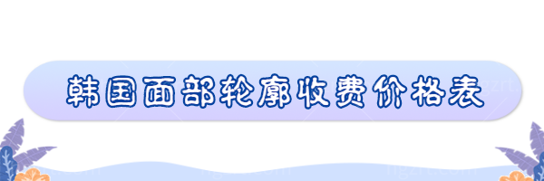 韩国做面部轮廓整形多少钱？