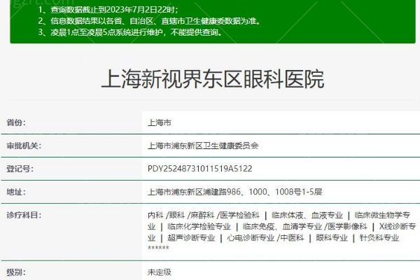 上海新视界东区眼科医院