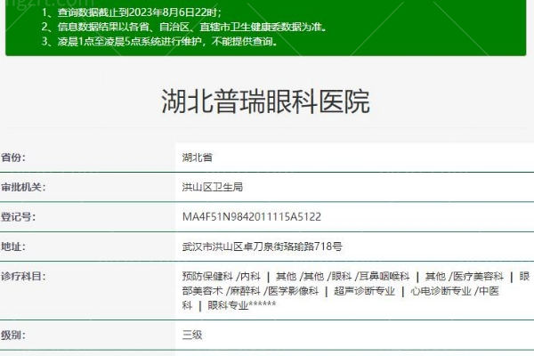 湖北普瑞眼科医院
