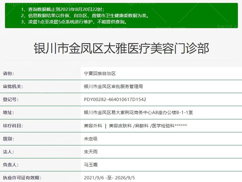 银川太雅医疗美容门诊部是正规医院吗