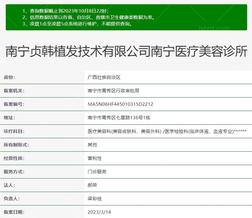 南宁贞韩医疗美容诊所（贞韩植发医院）是正规医院吗