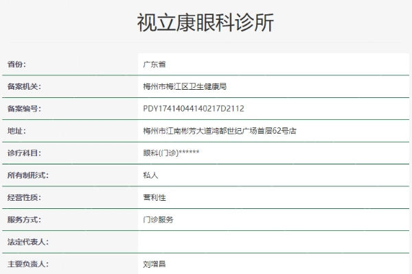 梅州视立康眼科诊所