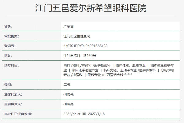 江门爱尔眼科医院正规吗? 虽私办但二级正规价不贵医生技术口碑好