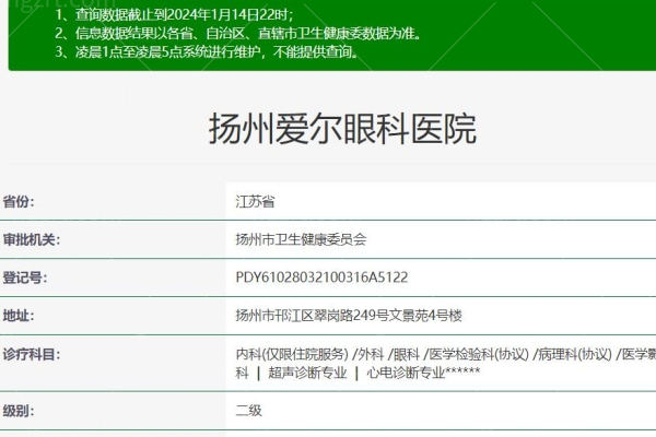 扬州爱尔眼科医院怎么样是正规医院吗？众评正规靠谱医生技术好