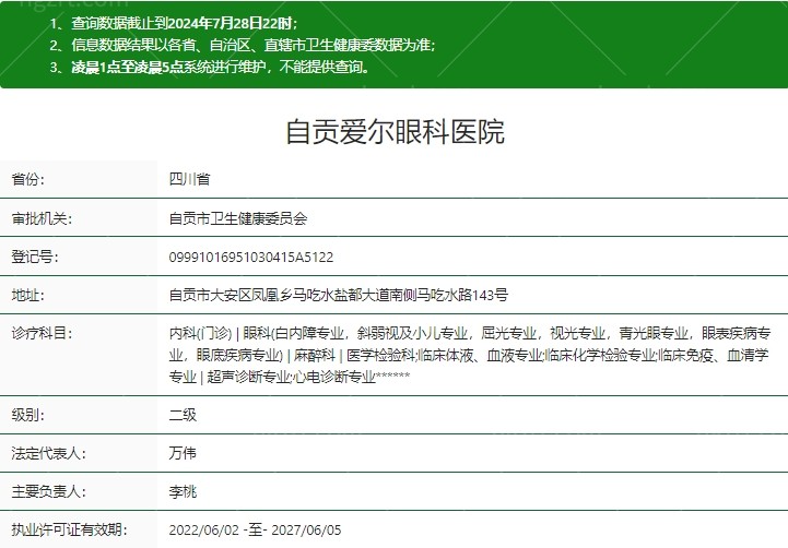 自贡爱尔眼科医院