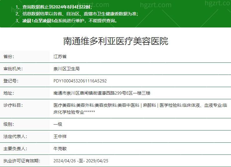 南通维多利亚医疗美容医院卫健委资质