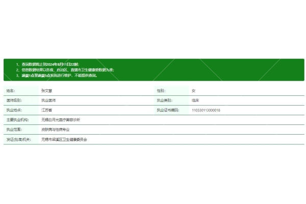 张文慧医生资质正规