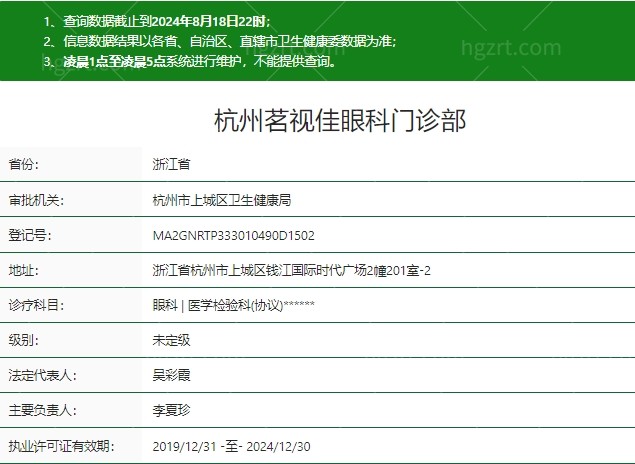 杭州茗视佳眼科医院正规吗？