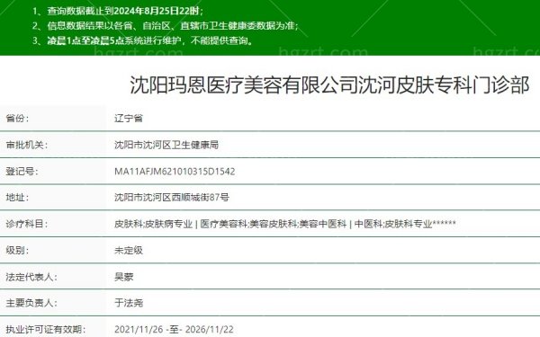 沈阳玛恩皮肤科医院是正规医院吗