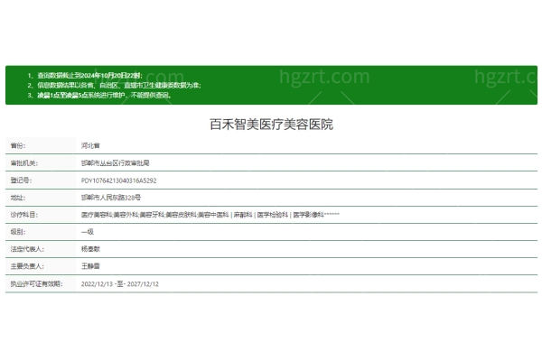 邯郸百禾智美医疗美容医院正规吗