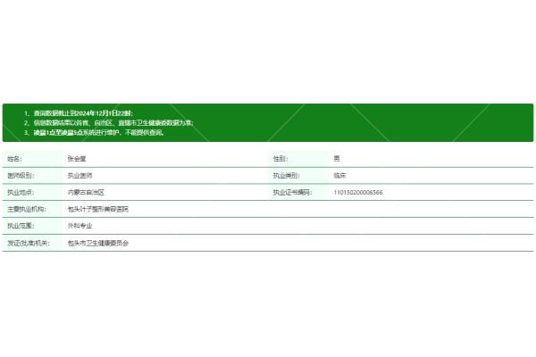 张会堂医生资质正规