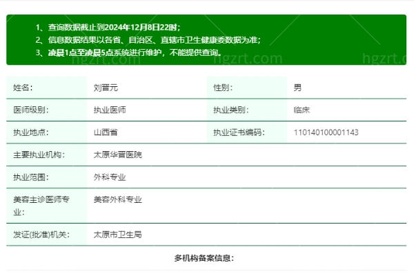 刘晋元医生是正规执业吗 刘晋元医生是正规执业吗