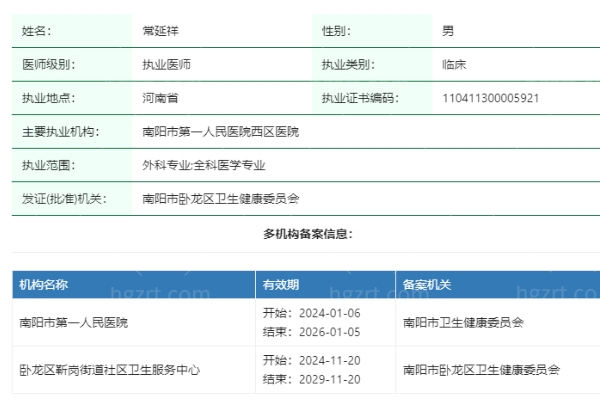 常延祥医生是正规执业吗