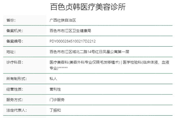 1百色贞韩医疗美容诊所正规靠谱吗