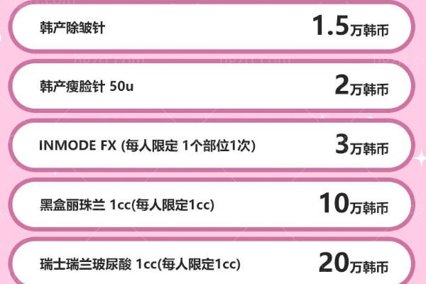 2025韩国明洞wiz美医院价格表 内含除皱/热玛吉/瘦脸/钻石超塑/水光价格全