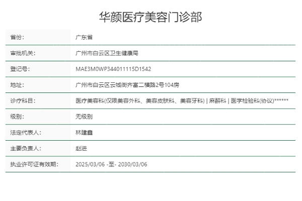 广州华颜医疗美容门诊部