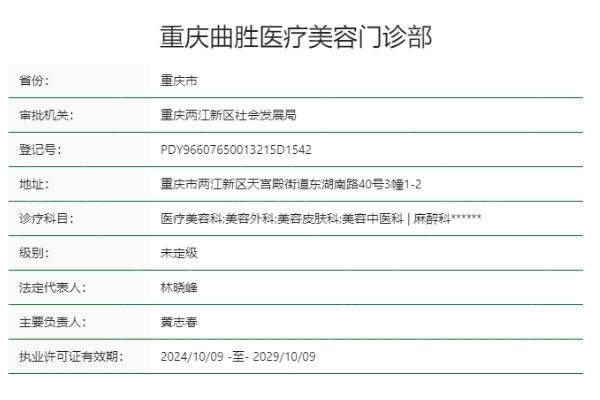 重庆曲胜医疗美容门诊部