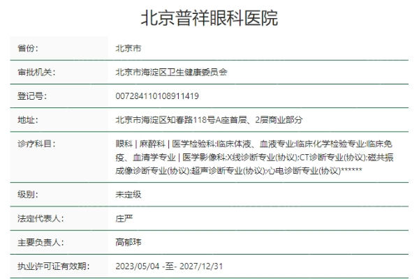 北京普祥眼科医院