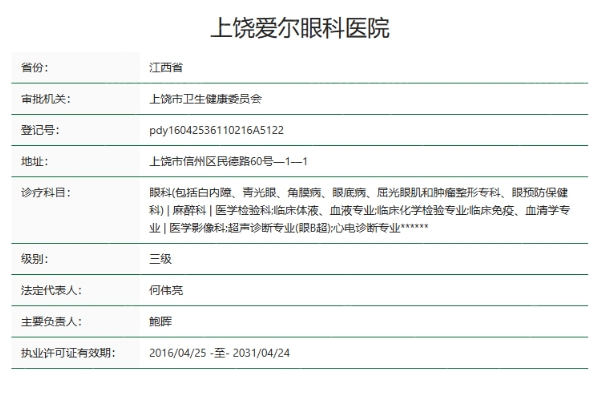 上饶爱尔眼科医院