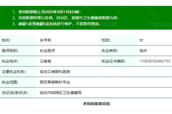 临沧艾维眼科医院朱学莉医生