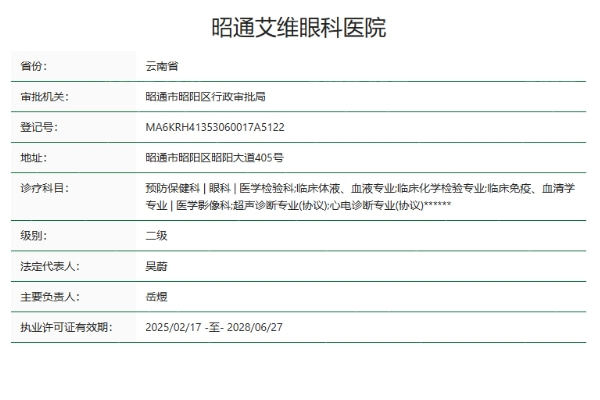 昭通艾维眼科医院怎么样