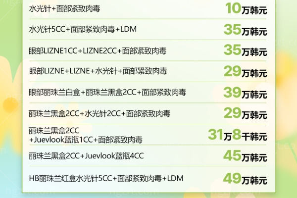 2025韩国barog医院江南店收费价格表来袭:超玛吉/onda提拉/去皱/埋线提拉价格公示