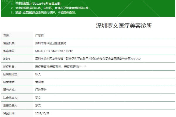 深圳罗文医疗美容诊所正规吗