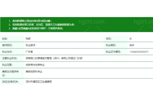 张毅医生资质信息