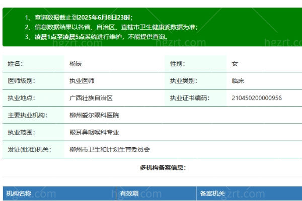 柳州爱尔眼科医院杨辰医生