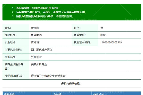 西宁现代妇产医院医美科曾祥鹏医生