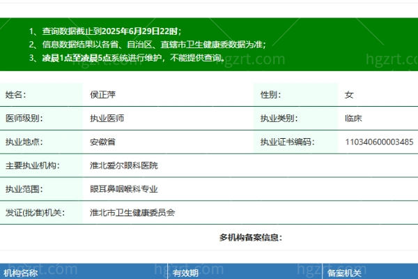淮北爱尔眼科医院侯正萍医生