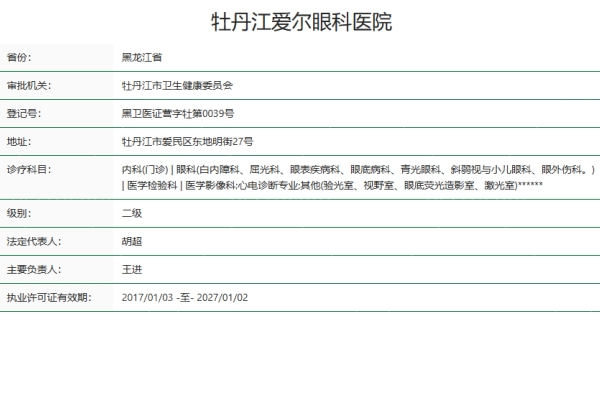 牡丹江爱尔眼科医院怎么样