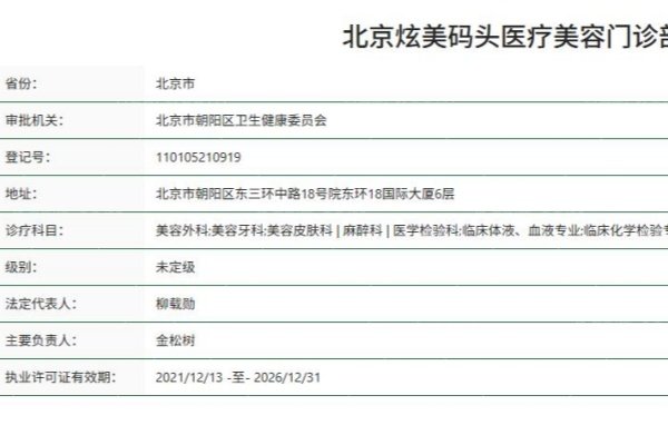 北京炫美码头医疗美容门诊部