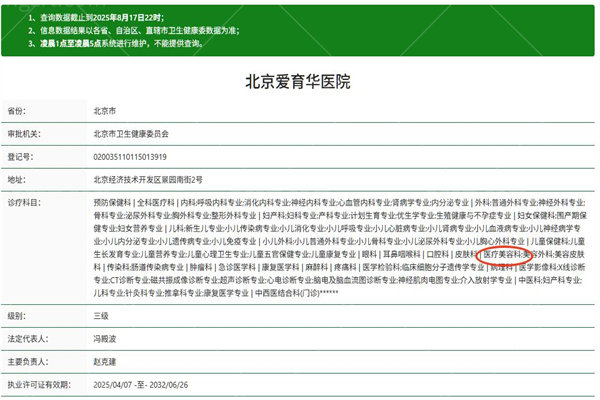 北京爱育华医院正规资质