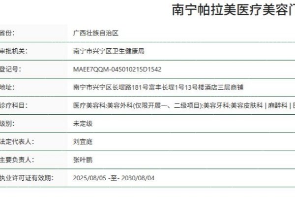 南宁帕拉美医疗美容门诊部