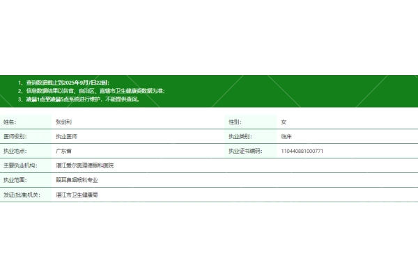 湛江爱尔奥理德眼科医院张剑利医生资质正规 湛江爱尔奥理德眼科医院张剑利医生资质正规
