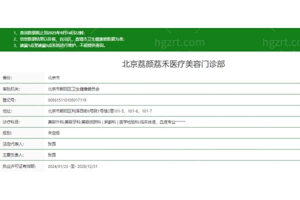北京荔颜荔禾医疗美容门诊部正规吗