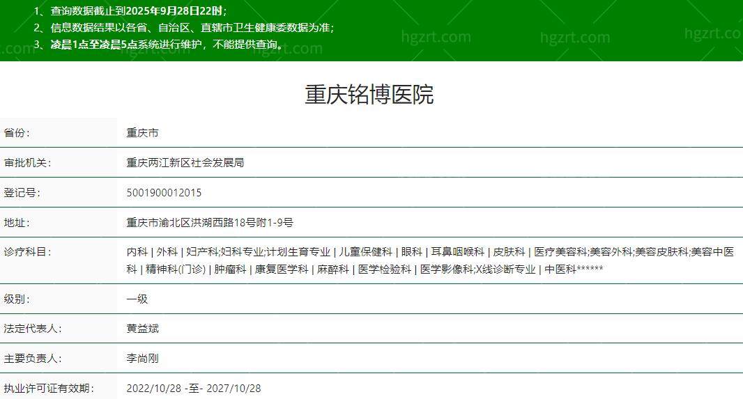 重庆铭博医院是正规医院吗