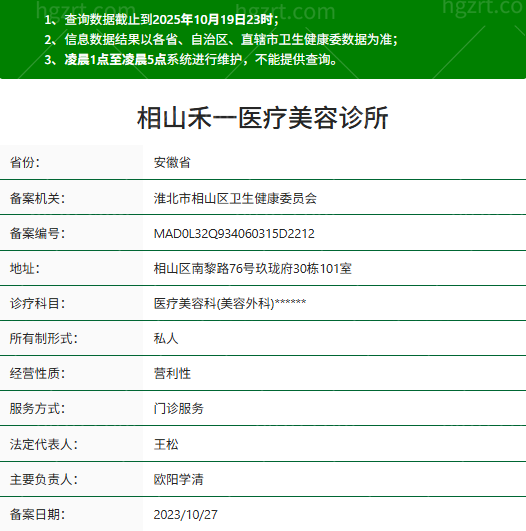 淮北禾一医疗美容资质