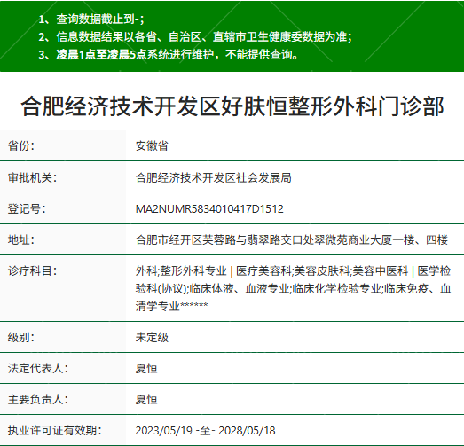 合肥好肤恒美医疗美容经开院区资质