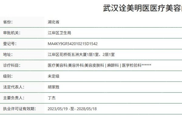 武汉诠美明医医疗美容门诊部正规资质