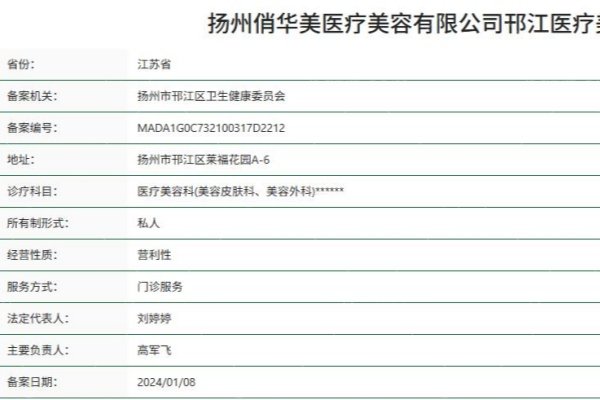 扬州俏华美医疗美容诊所正规资质
