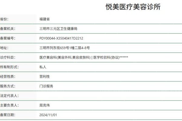 三明悦美医疗美容诊所正规资质